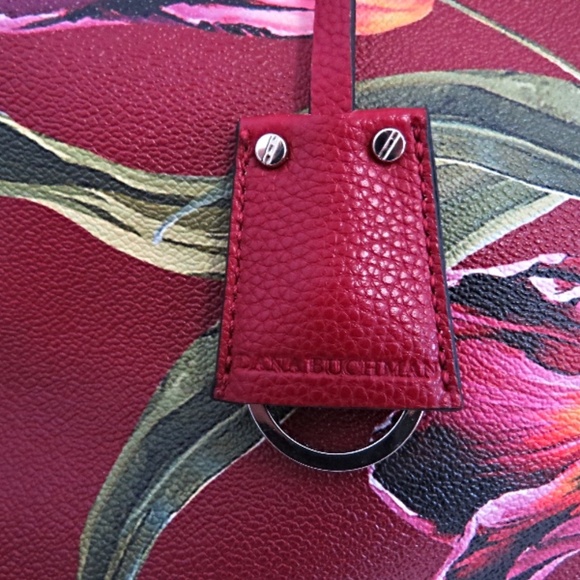 Dana Buchman Burgundy Floral Tote Bag - Picture 3 of 13